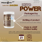 Peacock Max Collagen Keto Creamer Coconut MCT Peptides 12.22 oz Unflavored Protein Powder Hydrolyzed B12 Magnesium