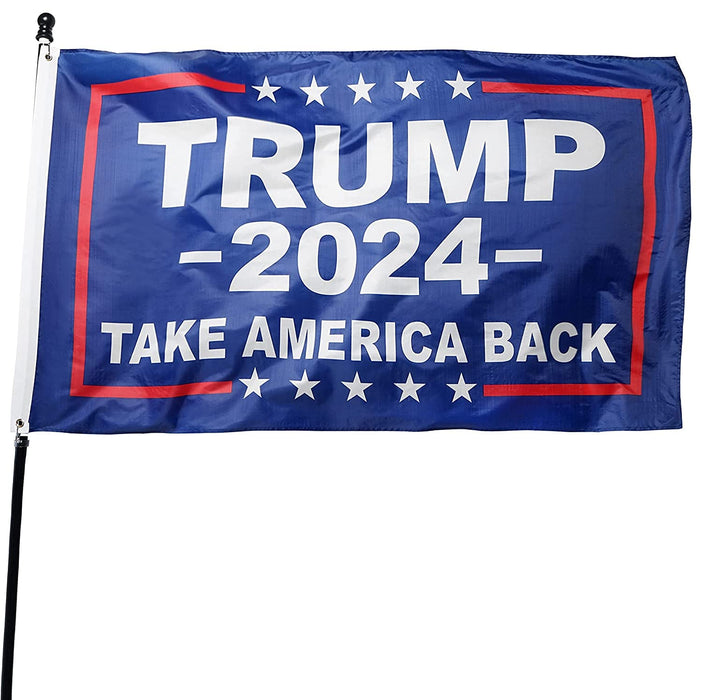 DANF Double Sided Donald Trump for President 2024 Take America Back Flag 3x5 Foot with Grommets