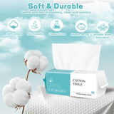 Disposable Face Towel 400 Count, Soft Cotton Facial Dry Wipes, Multi-Purpose for Skin Care, Makeup Remover, Face Wipes and Facial Cleansing