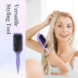 Curl Defining Brush, Curly Hair Brush Curl Brush for Curly Hair, Curl with Prongs Define Styling Brush, Shaping and Defining Curls For Women Men Less Pulling and Curl Separation (Purple)