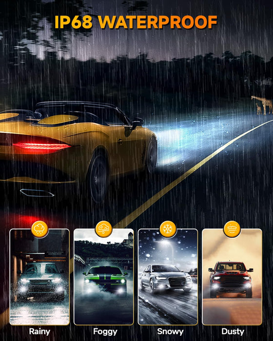 FAHREN 2026 Upgraded H11 light Bulb 45000LM 900% Brighter 6500K White Super Bright, 1:1 H11 Mini Size Fog Lights Plug & Play No Adapter Required, Canbus Ready, IP68 Waterproof, Pack of 2.