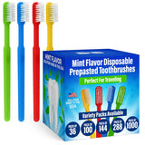 Bottles N Bags Adult Pre-Pasted Disposable Toothbrushes Individually Wrapped - NO Water Needed | Perfect Cruise Necessity (1000 Pack)