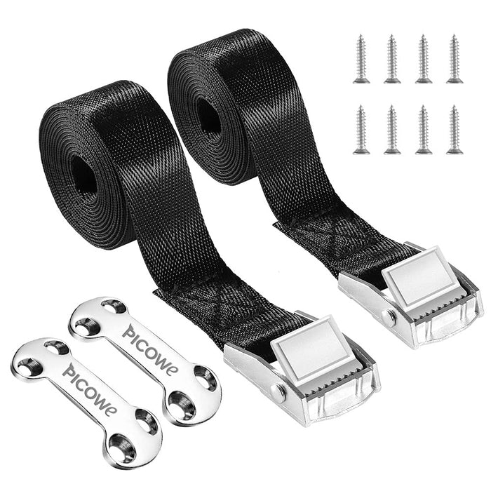 Picowe Cooler Tie Down Kit - Cam Buckle Lashing Straps for YETI & RTIC Coolers
