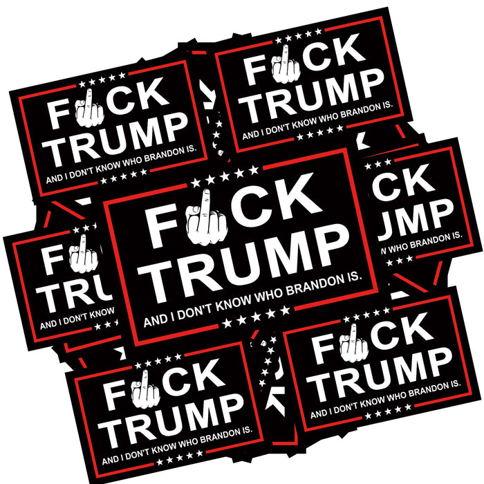 YINENA 100Pcs Fuck Trump and I Don't Know Who Brandon is Stickers Anti Trump Stickers and Decal for Car Motorcycles Helmets Laptop Window Waterproof Decor 2x3 Inch