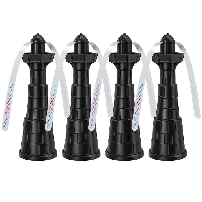 Glovv Fly Fans for Tables, Bug Food Fan Outdoor Indoor Keep Flies Away, 4 Pack Portable Batteries Powered Picnic Table Top Spinner with Metal Hanger, Fly Repellent for Restaurant, Camping (Black)