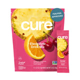 Cure Hydration | Plant-Based Electrolyte Drink Mix | No Added Sugar | Dehydration Relief Powder Made with Coconut Water | Non-GMO | Vegan | FSA & HSA | Pouch of 14 Packets - Tropical Punch