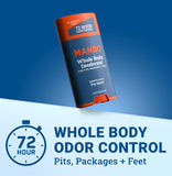 Mando Whole Body Deodorant For Men - Smooth Solid Stick - 72 Hour Odor Control - Aluminum Free, Baking Soda Free, Skin Safe - 2.6 ounce (Pack of 2) - Pro Sport