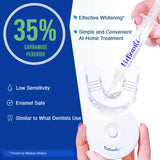 VieBeauti Teeth Whitening Kit - 5X LED Light Tooth Whitener with 35% Carbamide Peroxide, Mouth Trays, Remineralizing Gel and Tray Case - Built-in 10 Minute Timer Restores Your White Smile Mint