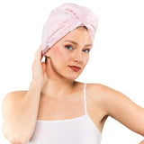 Kitsch Microfiber Hair Towel Wrap for Women - Quick Dry Towel | Microfiber Towel for Hair | Hair Drying Towel Wrap for Long Hair | Hair Towels for Women | Hair Turban Towel for Wet Hair (Pink)