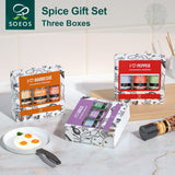 Soeos Spice Seasoning Set of 9 with Integrated Grinders, Individual Spice Grinder, Pure and Fresh Perfect for BBQ Seasoning Gift Set, Grilling Spice, Pepper Grinder,colorful