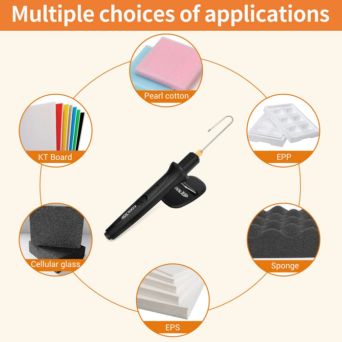 Cooltop Hot Wire Foam Cutter kit, 18W Styrofoam Knife Cutter Electric Hot Wire Foam Cutting Tool, Heated Foam Carving Knife Kit with Cleaning Pen for Foam Board, Pearl Cotton, EPP, KT Board, EPS