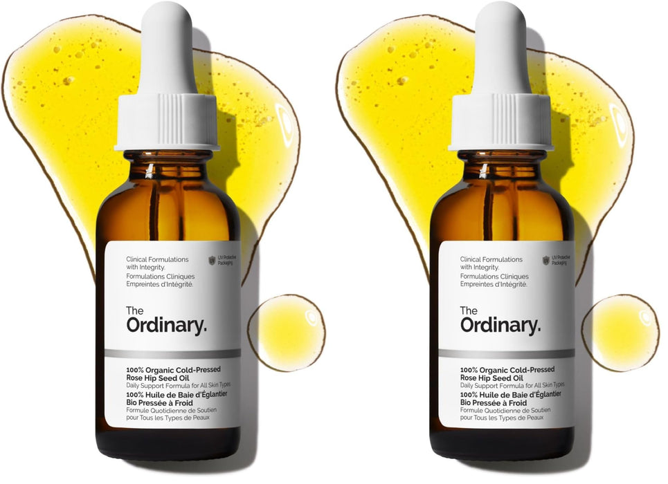 The Ordinary 100% Organic Cold-Pressed Rose Hip Seed Oil,Addresses Signs-of Aging by Improving the Appearance of Uneven Skin Tone,Supporting Skin Elasticity,1 Fl Oz,(Pack of 2)