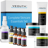 YEOUTH Skin Care Gift Set: Retinol Serum with Hyaluronic Acid, Vitamin C Serum, Rejuvenating Serum, Cleanser, Toner, Eye Gel, Neck Cream, Face Cream, Mothers Day Gifts, Self Care Routine 8-Piece