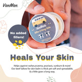 Vanman's NO ADDED SCENT Tallow and Honey Balm (2 oz) - Grass Fed Beef Tallow & Honey Balm w/Vitamins A, K, D, E – Tallow Moisturizer Creates Soft, Smooth Skin - All-Purpose Tallow Skin Care