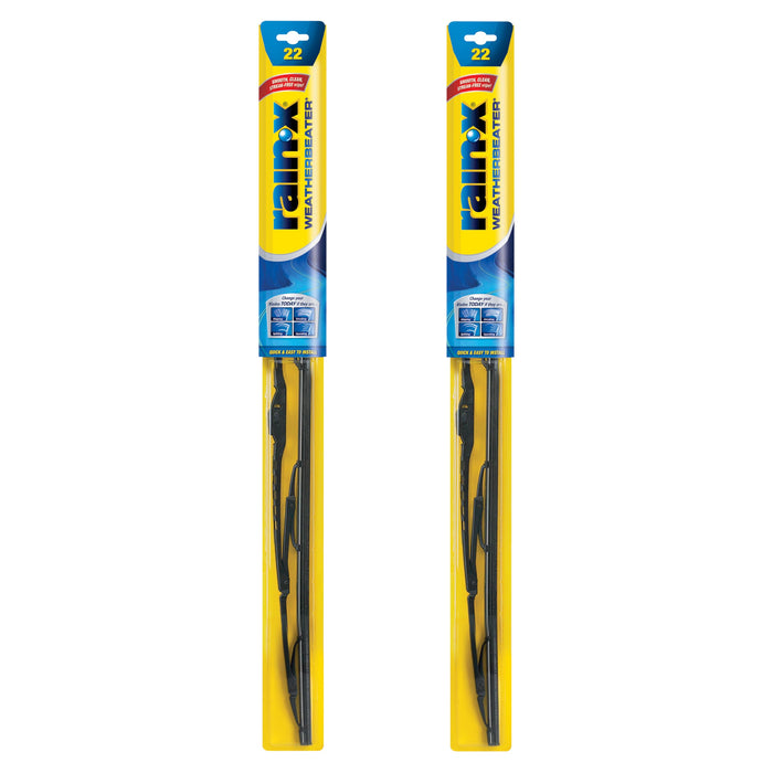 Rain-X 820149 WeatherBeater Wiper Blades, 22" Windshield Wipers (Pack of 2), Automotive Replacement Windshield Wiper Blades That Meet Or Exceed OEM Quality And Durability