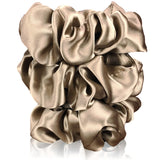 Celestial Silk Mulberry Silk Scrunchies for Hair (Dark Taupe)