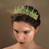 TOBATOBA Light Green Tiaras and Crowns for Women, Rhinestone Princess Tiara, Crystal Crown Royal Queen Crown for Women, Quinceanera Headpieces for Birthday Prom Pageant Halloween