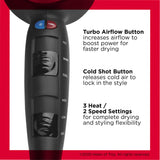 REVLON Turbo Hair Dryer | 1875 Watts of Maximum Shine, Fast Dry (Silver)