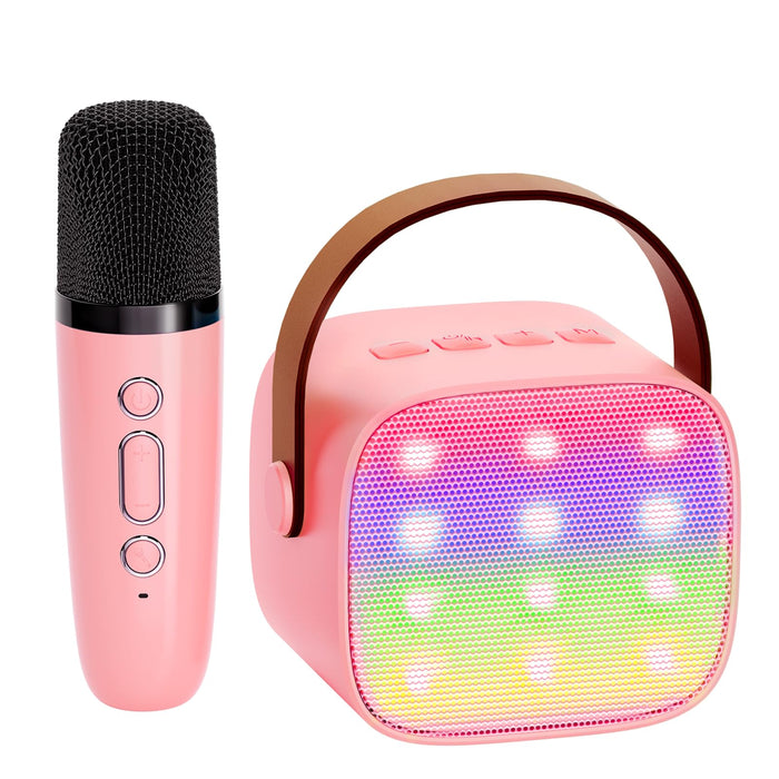 YLL Mini Kids Karaoke Machine, Portable Bluetooth Speaker with Wireless Microphone, Christmas Kids Toys Gifts for Girls 4, 5, 6, 7, 8, 9, 10+ Year Old