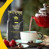 MyRoyalte Mountain Berry Pu'er tea 3 oz - Hibiscus Tea Loose Leaf Black Tea With Dried Organic Fruit Blueberries Grapes Mullberries Rosehip Tea Herbal - Aged Chinese PuErh Tea Gift Idea for Tea Lovers