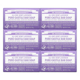 Dr. Bronner's - Pure-Castile Bar Soap (Lavender, 5 ounce, 6-Pack) - Made with Organic Oils, For Face, Body and Hair, Gentle and Moisturizing, Biodegradable, Vegan, Cruelty-free, Non-GMO