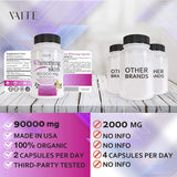 Glutathione Whitening Pills - Dark Spots & Acne Scar Remover - 90000mg - Made in USA - Vegan Skin Bleaching Pills with Anti-Aging & Antioxidant Effect - 120 Capsules