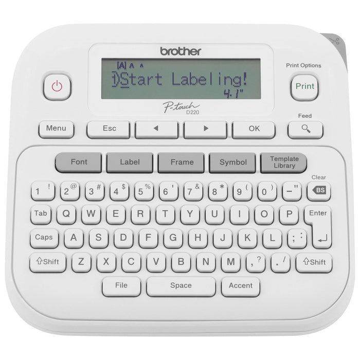 Brother P-Touch Label Maker, PTD220, Thermal, Inkless Printer for Home & Office Organization, Portable & Lightweight, QWERTY Keyboard, One-Touch Keys & 25 Pre-Set Label Templates Label Memory