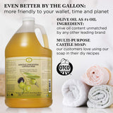 Carolina Castile Soap Castile Soap Liquid Unscented - 1 Gallon Vegan & Pure Organic Soap Concentrated Non Drying All Natural Formula Good for Sensitive Skin (1 Gallon)