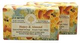 Wavertree & London Honey Almond Scented Natural Soap (2 Bars), 7oz Moisturizing French Triple Milled Soap Bars enriched with shea butter - Pure Plant Oil Bath & Body Soap for All Skin Types