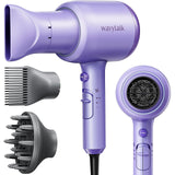 wavytalk Hair Dryer with Diffuser Professional Hair Dryer 1875W Diffuser Hair Dryer for Women with 3 Attachments Fasting Drying Light and Quiet Purple