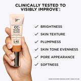 IT Cosmetics CC+ Nude Glow Lightweight Foundation + Glow Serum with SPF 40 - With Niacinamide, Hyaluronic Acid & Green Tea Extract - Light - 1.08 fl oz