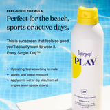 Supergoop! PLAY SPF 30 Antioxidant Body Mist w/ Vitamin C, 6 fl oz - Broad Spectrum Sunscreen Spray for Sensitive Skin - Clean Ingredients - Great for Active Days