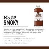 LILLIES'Q - Smoky Barbeque Sauce, Gourmet BBQ Sauce, Sweet Brown Sugar BBQ Sauce, Mild Smoky Flavor, Premium Ingredients, Made with Gluten-Free Ingredients (20 oz)