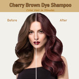 Instant Cherry Brown Hair Color Shampoo, Hair Dye Shampoo 3 in 1, Brown Shampoo Works in Minutes, Shampoo Hair Dye Easy to Use (natural cherry brown)