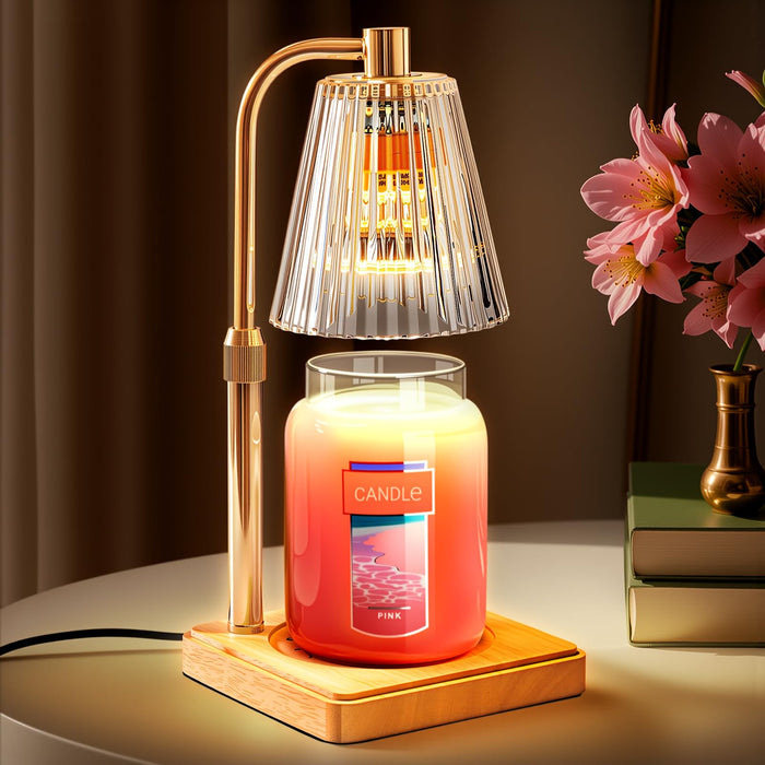 Marycele Candle Warmer Lamp with Timer Dimmer, Christmas Birthday Gifts for Mom Women Sister Her, House Warming Gifts, Thanksgiving Decorations for Office Room Home Decor, Clear Adjustable Wax Warmer