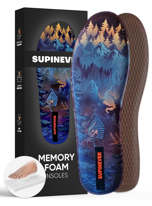 𝗡𝗘𝗪 Memory Foam Insoles - Customized Comfort - Shock Absorbing for Foot Pain Relief - Breathable - Replacement Shoe Inserts for Men and Women Work Boot, Sneakers (Men 6 - Women 7, Gray)