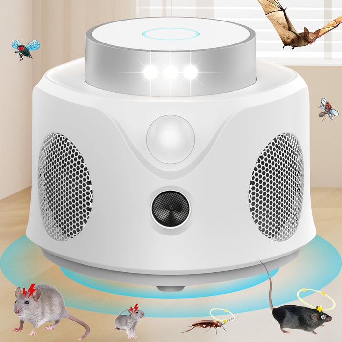 Ultrasonic Pest Repeller Indoor,Rodent Repellent Ultrasonic Plug in,Squirrel Mice/Rat Repellent Attic for House,Electronic Ultrasonic Mouse Repellent Devices,9 LED Strobe Lights 3 Model Switch