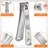 German Nail Clippers for Men Thick Nails, Heavy Duty Large Toenail Clippers for Seniors Thick Toenails with Wide Opening, Ultra Sharp Anti Splash Fingernail Clipper Cutter Long Handle with Catcher