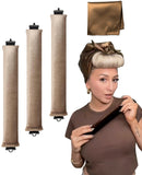 Jumbo Heatless Hair Curlers for Long Hair Overnight Wavy Hair Curlers Blowout Rods Heatless Curls Curling Headband No Heat Hair Rollers for Long Hair Volume Blow Out Women Hair Waver Tool Khaki