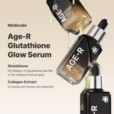 Medicube AGE-R Glutathione Glow Serum - Antioxidant & Elasticity Care Serum for 24Hr Pure Radiance, Korean Glass Glow Skin, Daily Use for Youthful Skin, Korean Skincare