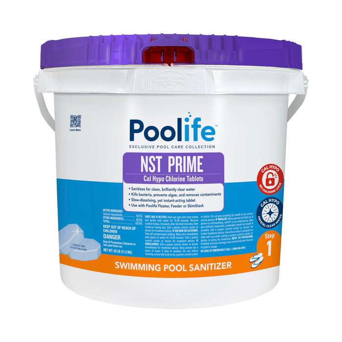 Poolife NST Tablets for Pool Sanitation, Clear Water & Prevent CYA Buildup - Slow-Dissolving Calcium Hypochlorate - Pool Chlorine Tablets Work with NST Feeder, Floater & Skimmer - 20.2 lb