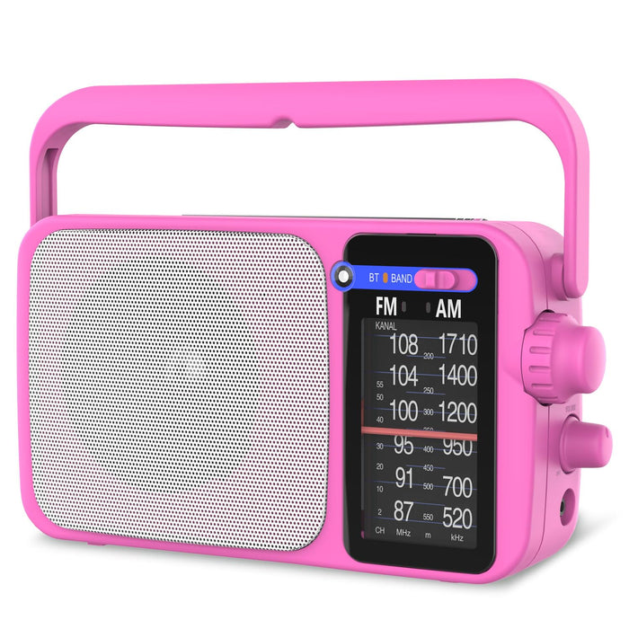 YOWGULF AM FM Radio with Best Reception,Bluetooth Portable AM FM Transistor Radio,Battery Operated Radio or AC Power,Large Dial,Headphone Jack, Gifts for Seniors Elderly