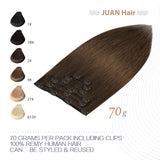 Aison Medium Brown Clip in Hair Extensions Real Human Hair 70G 100% Remy Human Hair Clip in Extensions Soft Silky Straight 7pcs 16clips One Pack 18 Inch Brown Hair Extensions