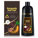 KINGMING Wine Red Hair Dye Shampoo 3 in 1 for Gray Hair, Hair Color Shampoo for Women Men Grey Hair Coverage, Herbal Ingredients Champu Con Tinte Para Canas 500ml (Burgundy)