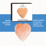 Pure Himalayan Salt Works Heart Massage Stone, Pink Crystal Hand-Carved Stone for Massage Therapy, Deodorant and Salt and Sugar Scrubs, 2.75” W x 3” H x 1.5” D (Pack of 6)