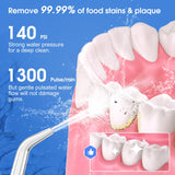 H2ofloss Water Dental Flosser Portable Dental Oral Irrigator with 5 Modes, 6 Replaceable Jet Tips, Rechargeable IPX7 Waterproof Teeth Cleaner for Home and Travel -300ml Detachable Reservoir (HF-6)