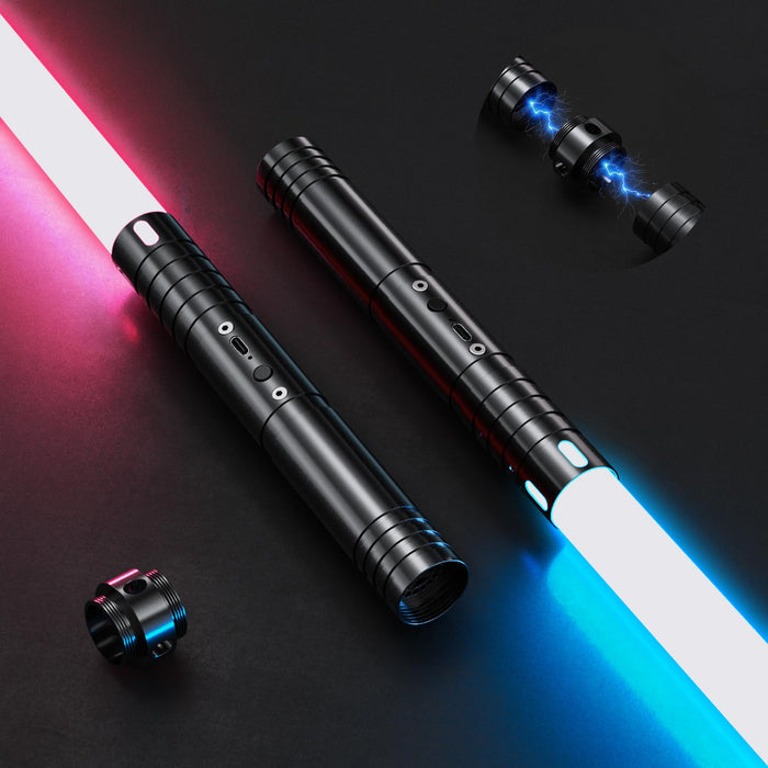 TQQALCYS Lightasaber, Type-C Rechargeable Sword Toy for Kids Cosplay, 2PCS
