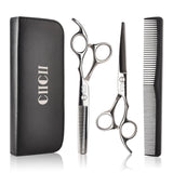 CIICII Hair Cutting Scissors Shears Set, Professional Hairdressing Scissors Kit (Hair Beard Trimming Shaping Grooming Thinning Shears) for Men Women Hairdresser Home Salon Barber Haircut Kit (Silver)