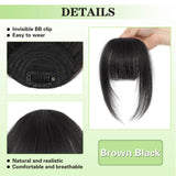 NAYOO Bangs Hair Clip in Bangs 100% Real Human Hair Extensions French Bangs Clip on Hair Bangs for Women Fringe with Temples Hairpieces Curved Bangs for Daily Wear