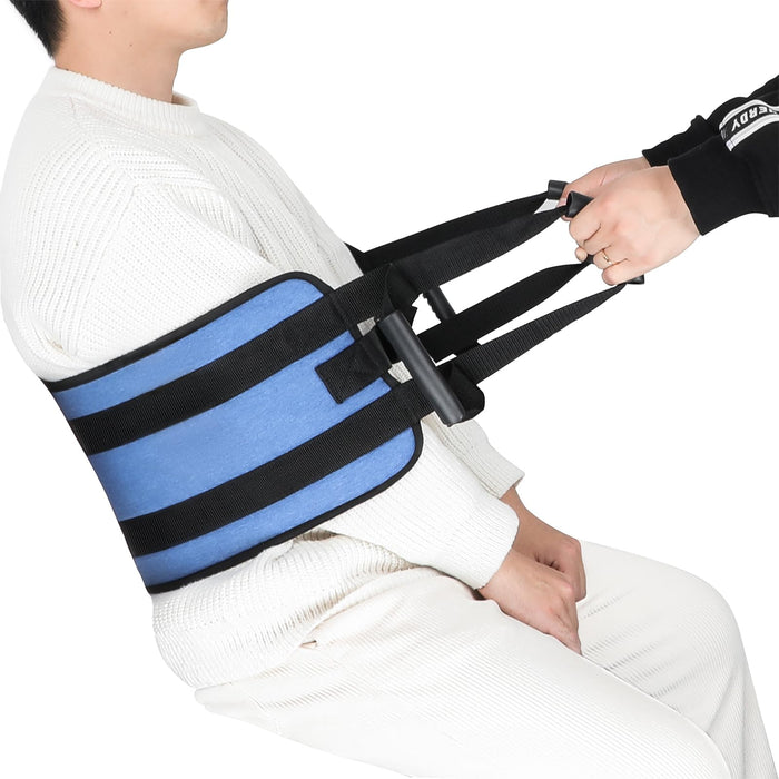 Transfer Nursing Sling for Patients, Mobility Standing and Elderly Safety Lifting Aids, Gait Belts Transfer Belts for Seniors Disabled, Elderly, Injured(Blue)